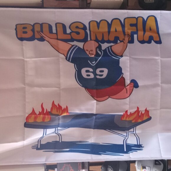 NEW Buffalo Bills Mafia Table Dive NFL 3X5 Feet Flag Banner Wall Decor or Pole - Picture 1 of 5